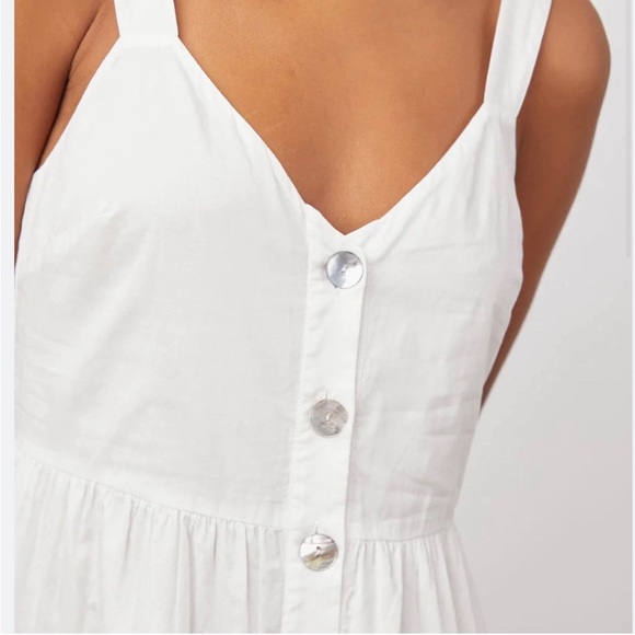 Rails White Violet Tiered Cotton Voile Midi Dress - Picture 2 of 16